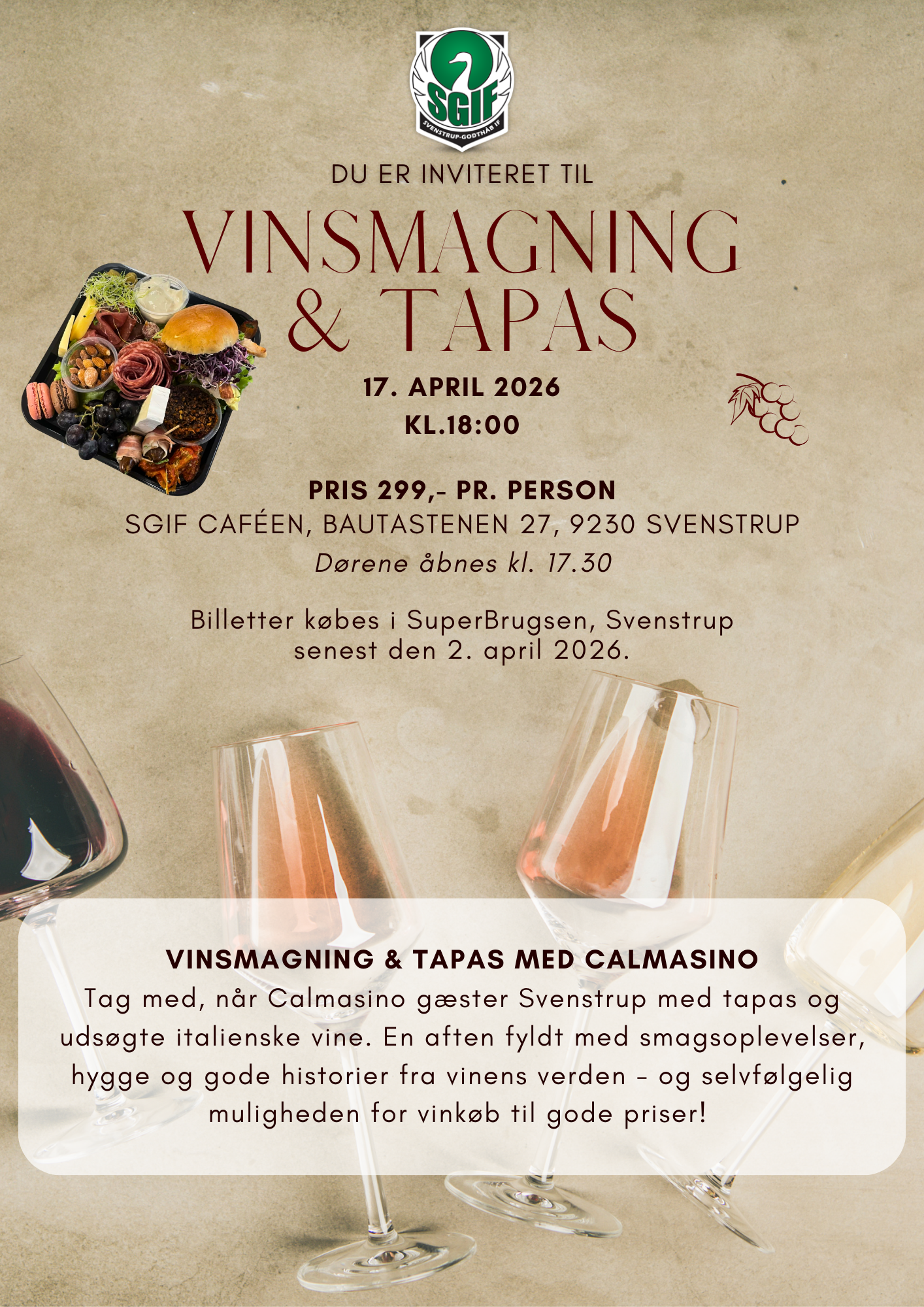 Vinsmagning og tapas - SGIF fodbold